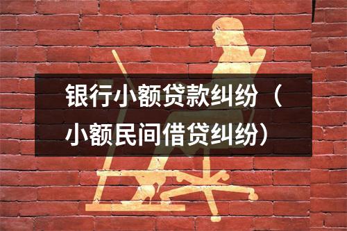 银行小额贷款纠纷（小额民间借贷纠纷）