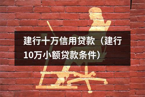 建行十万信用贷款（建行10万小额贷款条件）