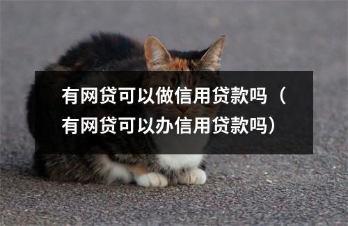 有网贷可以做信用贷款吗（有网贷可以办信用贷款吗）