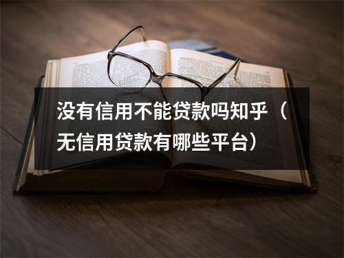 没有信用不能贷款吗知乎（无信用贷款有哪些平台）
