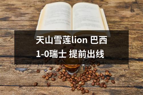 天山雪莲lion 巴西1-0瑞士 提前出线