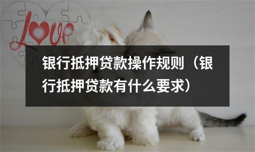 银行抵押贷款操作规则(银行抵押贷款有什么要求)