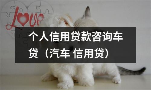 个人信用贷款咨询车贷（汽车 信用贷）