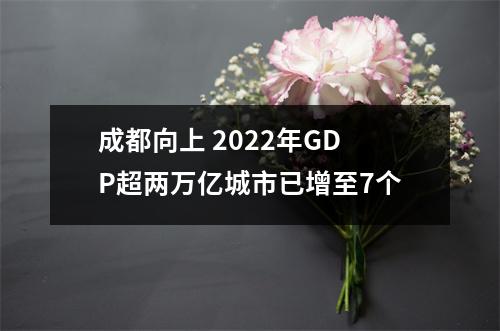 成都向上 2022年GDP超两万亿城市已增至7个