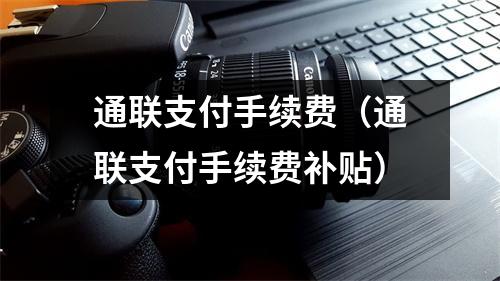 通联支付手续费（通联支付手续费补贴）