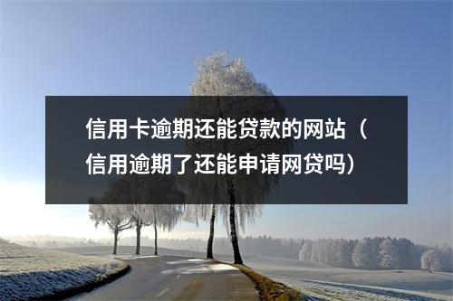 信用卡逾期还能贷款的网站（信用逾期了还能申请网贷吗）
