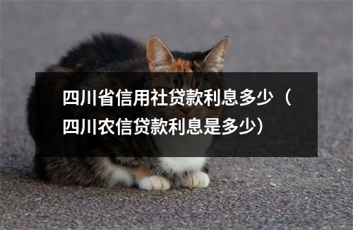 四川省信用社贷款利息多少（四川农信贷款利息是多少）