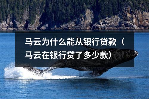 马云为什么能从银行贷款（马云在银行贷了多少款）