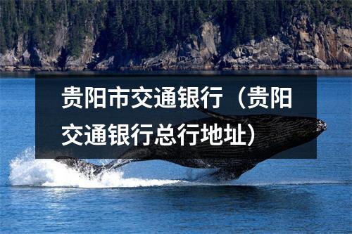 贵阳市交通银行（贵阳交通银行总行地址）