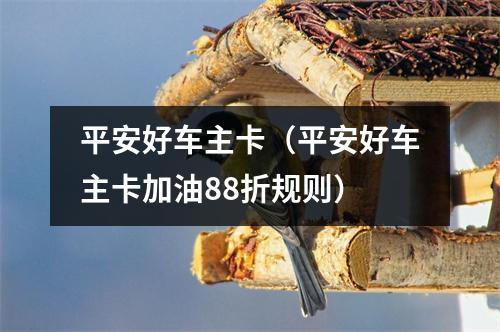 平安好车主卡（平安好车主卡加油88折规则）
