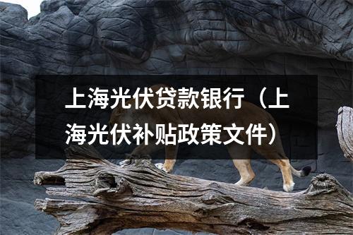 上海光伏贷款银行（上海光伏补贴政策文件）