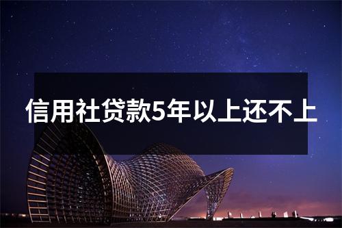 信用社贷款5年以上还不上
