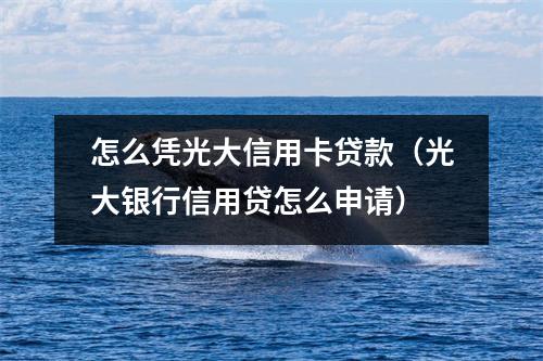 怎么凭光大信用卡贷款（光大银行信用贷怎么申请）
