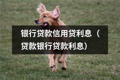 银行贷款信用贷利息（贷款银行贷款利息）