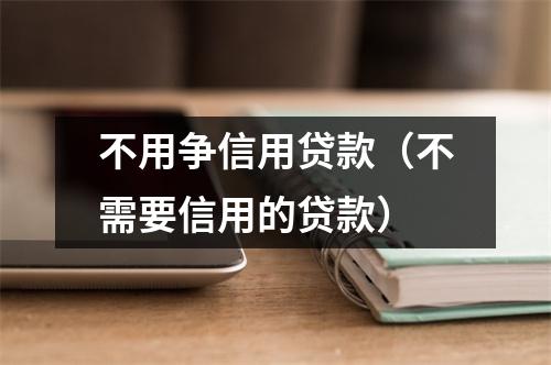 不用争信用贷款（不需要信用的贷款）