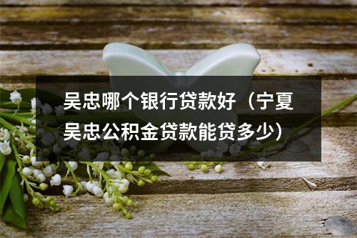吴忠哪个银行贷款好（宁夏吴忠公积金贷款能贷多少）