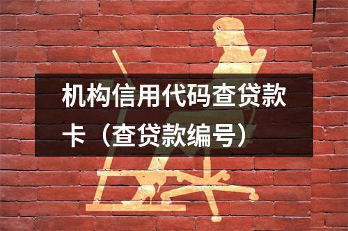 机构信用代码查贷款卡（查贷款编号）