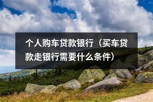 个人购车贷款银行（买车贷款走银行需要什么条件）