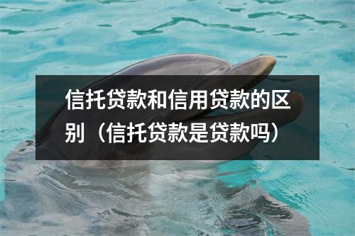 信托贷款和信用贷款的区别（信托贷款是贷款吗）