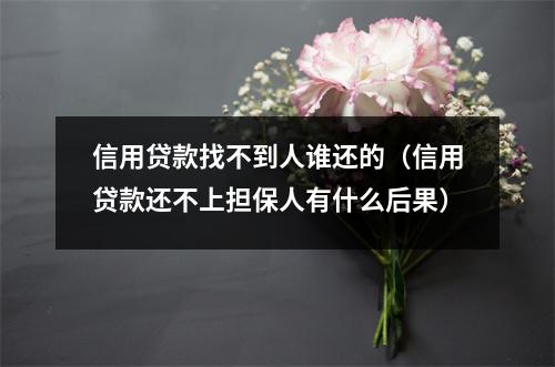 信用贷款找不到人谁还的（信用贷款还不上担保人有什么后果）