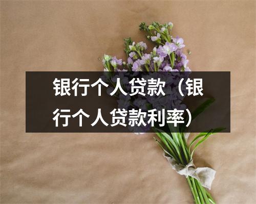 银行个人贷款（银行个人贷款利率）