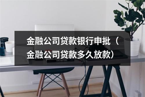 金融公司贷款银行申批（金融公司贷款多久放款）