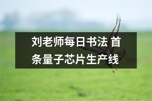 刘老师每日书法 首条量子芯片生产线