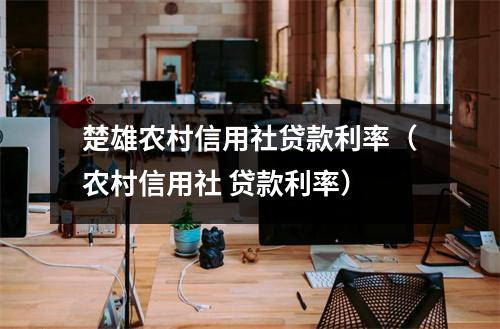 楚雄农村信用社贷款利率（农村信用社 贷款利率）