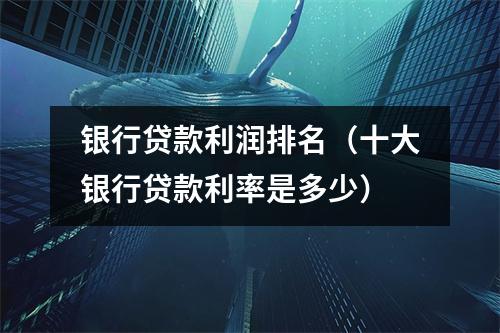 银行贷款利润排名（十大银行贷款利率是多少）