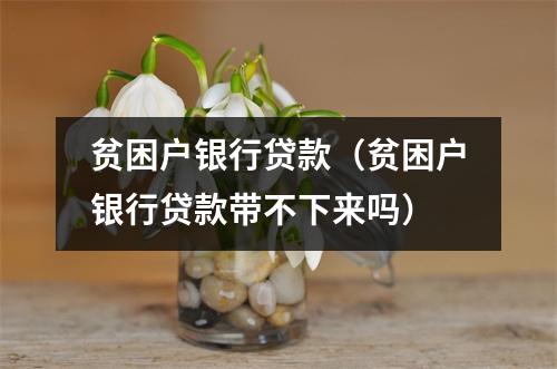 贫困户银行贷款（贫困户银行贷款带不下来吗）