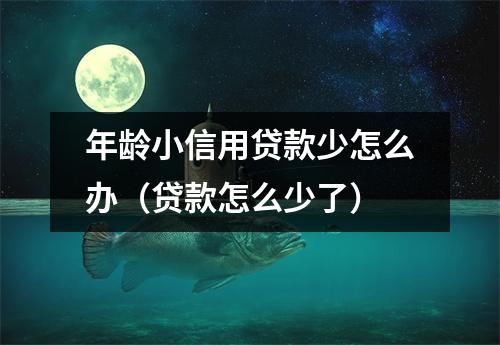 年龄小信用贷款少怎么办（贷款怎么少了）