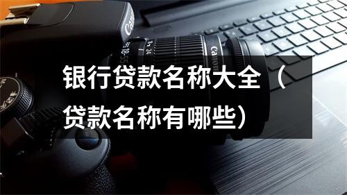 银行贷款名称大全(贷款名称有哪些)