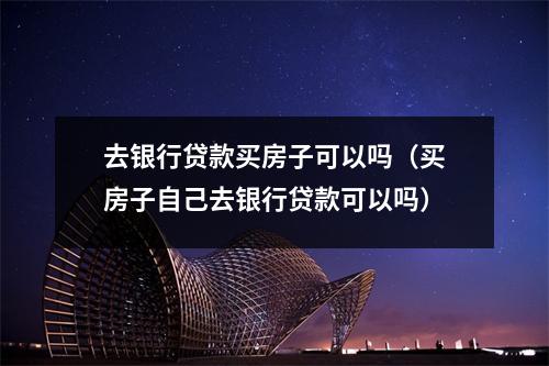 去银行贷款买房子可以吗（买房子自己去银行贷款可以吗）
