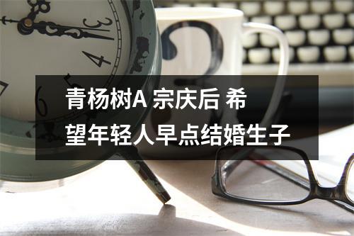 青杨树A 宗庆后 希望年轻人早点结婚生子