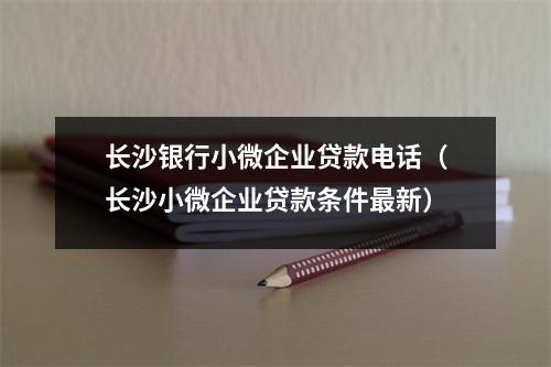 长沙银行小微企业贷款电话（长沙小微企业贷款条件最新）