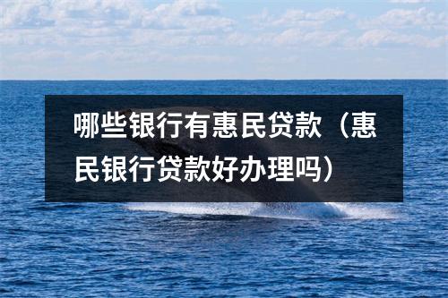 哪些银行有惠民贷款（惠民银行贷款好办理吗）