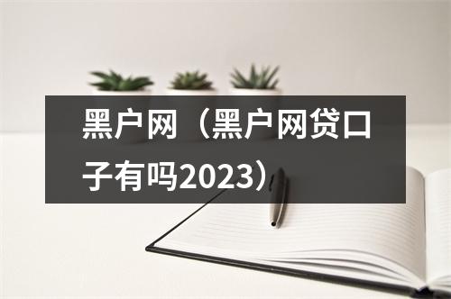 黑户网（黑户网贷口子有吗2023）