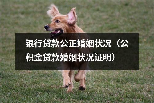 银行贷款公正婚姻状况（公积金贷款婚姻状况证明）