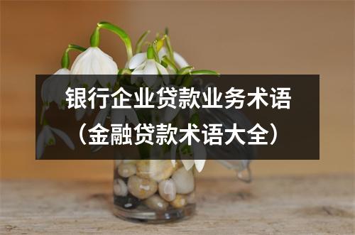 银行企业贷款业务术语（金融贷款术语大全）