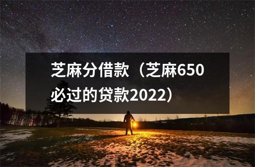 芝麻分借款（芝麻650必过的贷款2022）