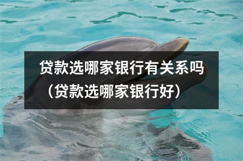 贷款选哪家银行有关系吗（贷款选哪家银行好）