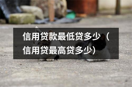 信用贷款最低贷多少（信用贷最高贷多少）