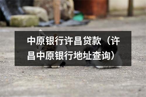中原银行许昌贷款（许昌中原银行地址查询）