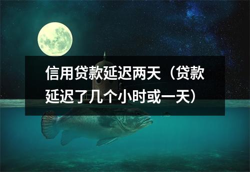 信用贷款延迟两天（贷款延迟了几个小时或一天）