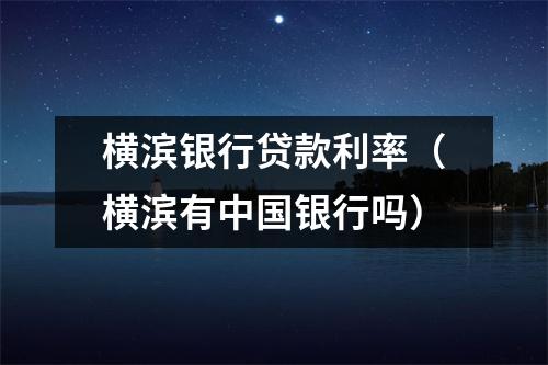 横滨银行贷款利率(横滨有中国银行吗)