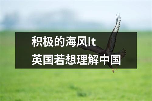 积极的海风It 英国若想理解中国