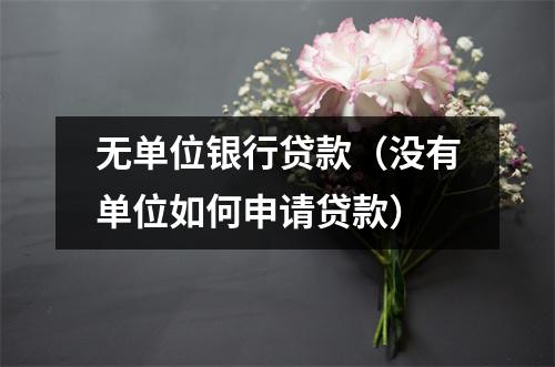 无单位银行贷款（没有单位如何申请贷款）