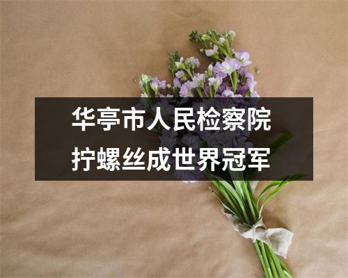 华亭市人民检察院 拧螺丝成世界冠军