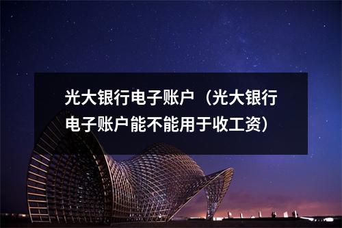 光大银行电子账户（光大银行电子账户能不能用于收工资）
