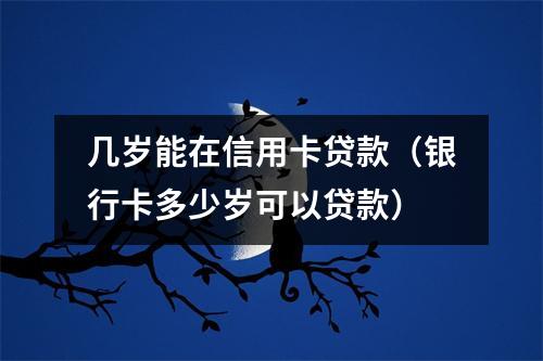 几岁能在信用卡贷款（银行卡多少岁可以贷款）